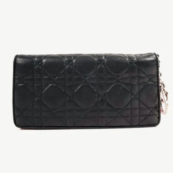 Dior Lady Dior Black Cannage Flap Wallet - Picture 2 of 8